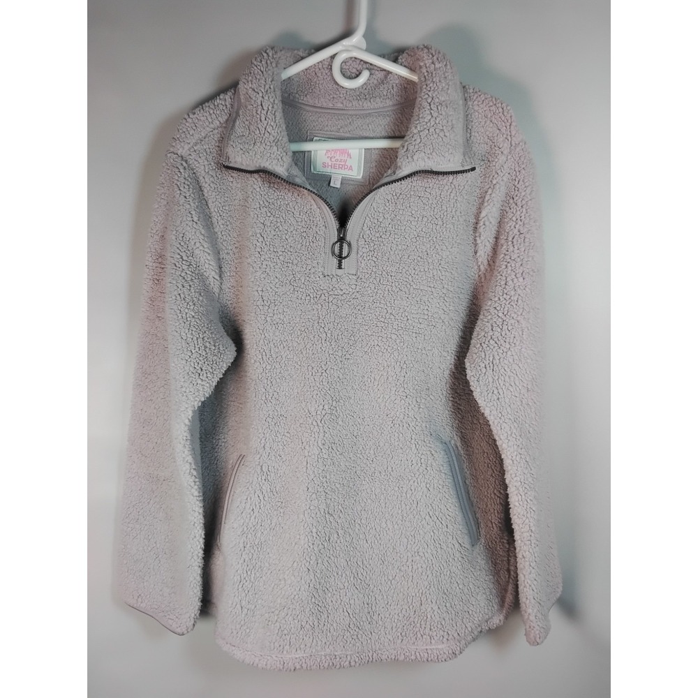 COZY SHERPA Womens Fleece Pull Over 1/4 Zip‎ Long Sleeve Lavender Size Large